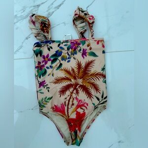 Zimmermann Kids tan Floral Swimsuit | size 4T